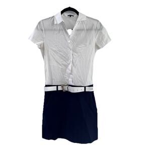 Theory Colorblock Belted Womens Classic Dress Sz 4 Preppy Office